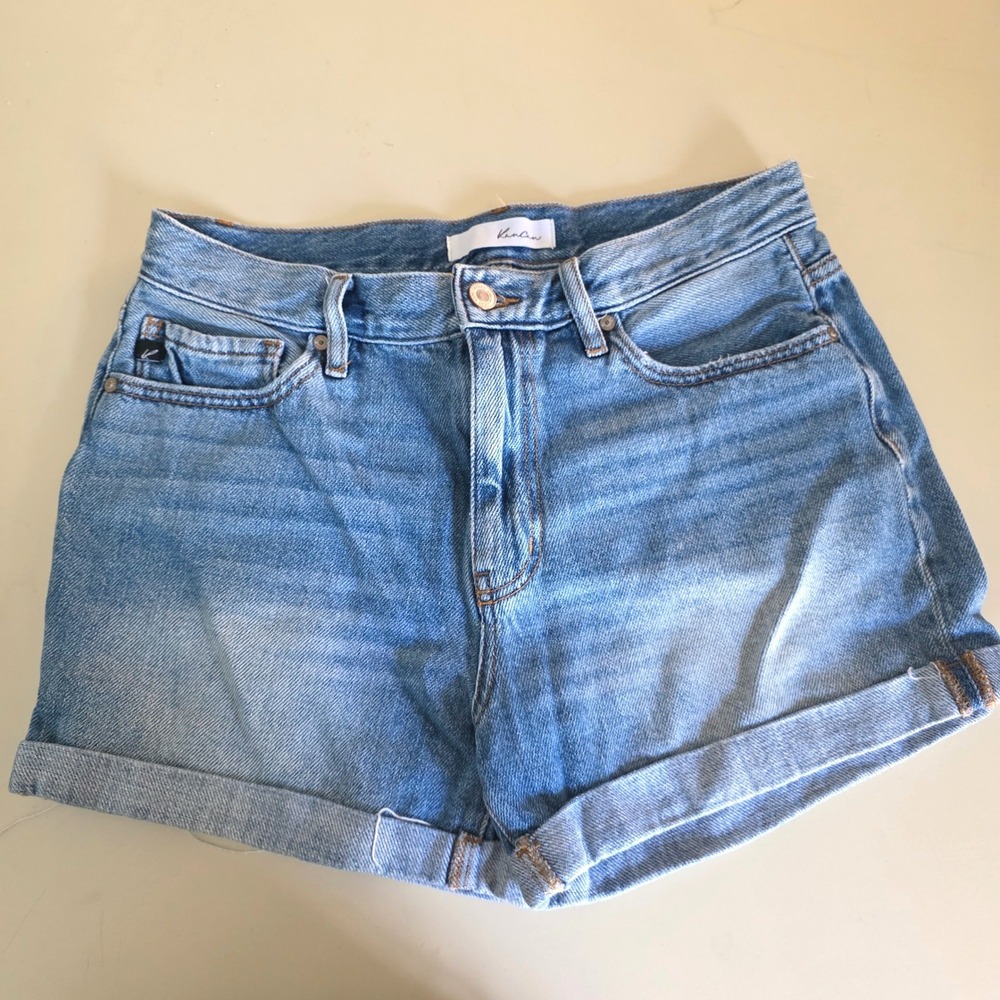 KanCan Denim Shorts Blue High Rise Cuffed Women Size 9